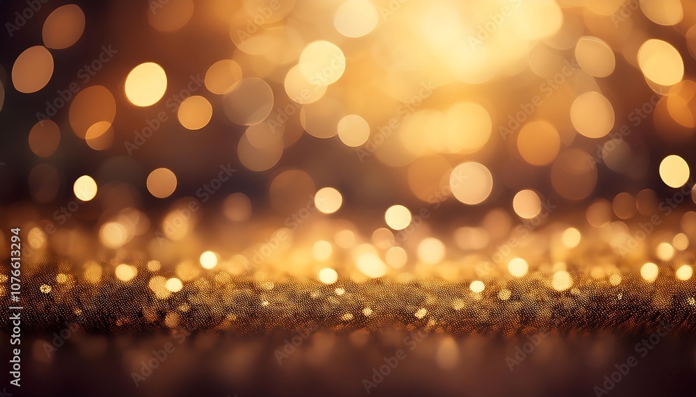 Aufkleber blurred golden background with bokeh lights, creating a warm and festive atmosphere.