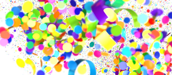 Colorful Confetti Explosion on White Background