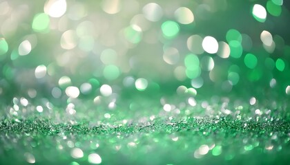 Obraz premium features a soft, green background with out-of-focus lights that create a shimmering, festive effect.