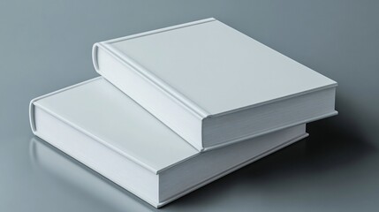 3D vector mockup of a white book cover featuring clean front and back cover templates
