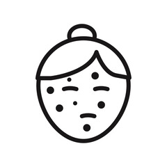 Acne icon Vector flat thin line illustration