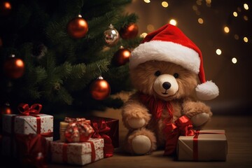 Cute bear doll christmas tree toy.