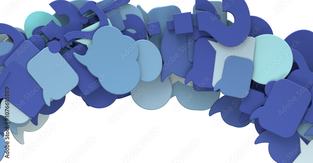Poster 3D rendering flying email icon and web flying