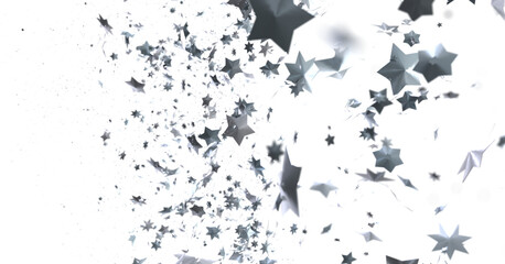 Stardust Christmas Shower: Mesmerizing 3D Illustration Depicting Descending Holiday Star Particles