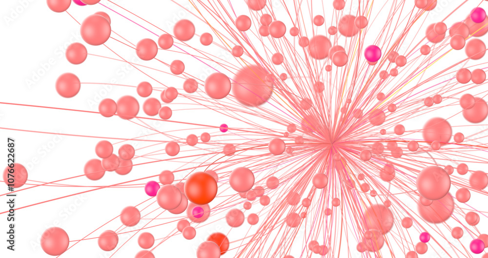 Aufkleber Abstract digital connection dots and lines. Technology background. Network connection structure. Plexus effect. 3d