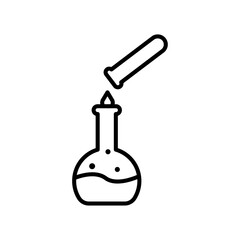 Chemical test icon Vector flat thin line illustration