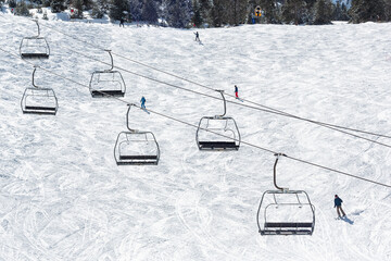 Mountain views in Andorra on a sunny winter day 