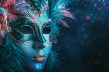 Beautiful greeting card with bright holiday composition for happy celebrate mardi gras