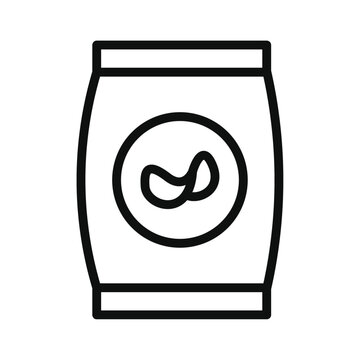 recommend clip art: Chips bag icon Vector flat thin line illustration