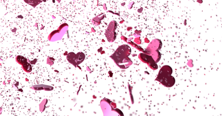  Red heart love confettis. Valentine's day falling