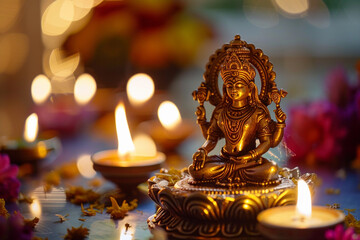 Beautiful greeting card with holiday composition for Akshaya Tritiya