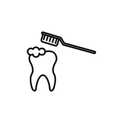 Clean tooth icon Vector flat thin line illustration