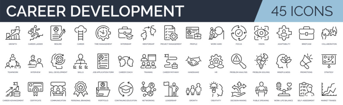 Set of 45 outline icons related to smart house. Linear icon collection. Editable stroke. Vector illustration	