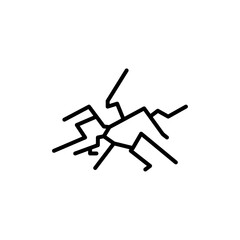 Crack icon Vector flat thin line illustration