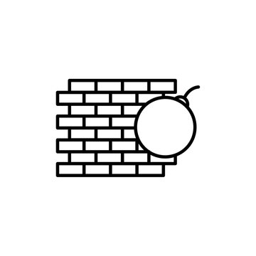 black brick wall demolition clip art preview