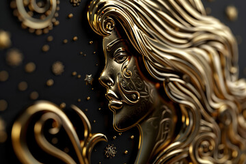 Astrological composition with concept of Virgo zodiac sign symbol