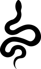 Snake silhouette. Isolated snake on white background