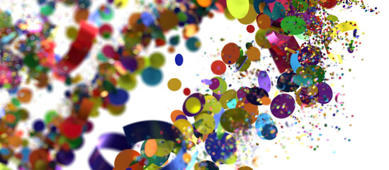 Obraz premium Colorful Confetti Explosion on White Background