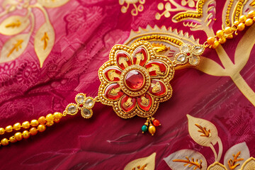 Obraz premium Greeting card with holiday composition for celebrate Raksha Bandhan