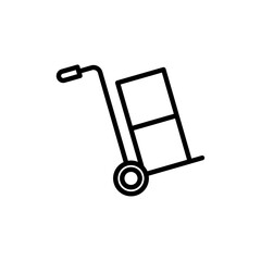 Hand truck icon Vector flat thin line illustration