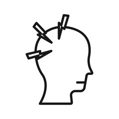 Headache icon icon Vector flat thin line illustration
