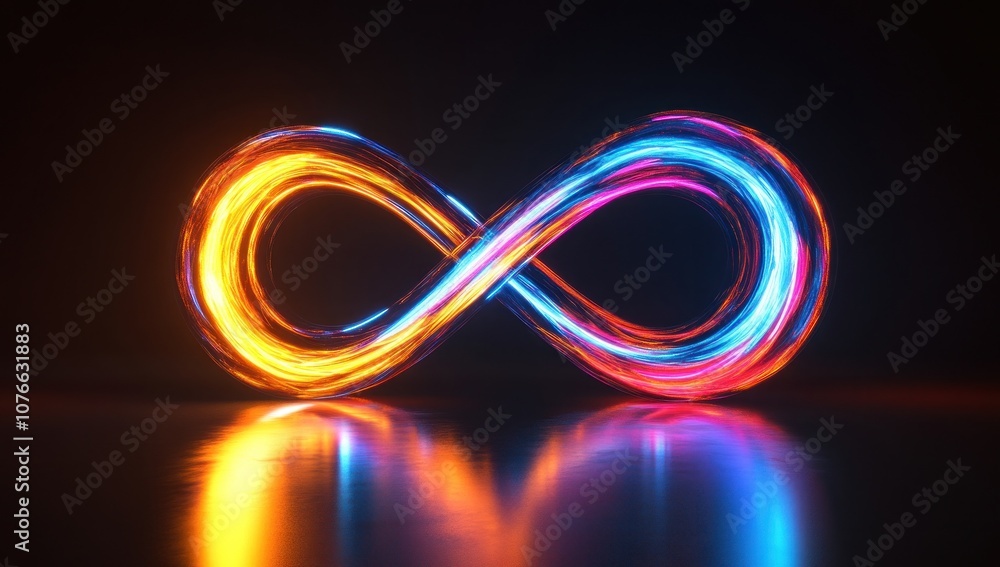 Poster neon infinity loop abstract background