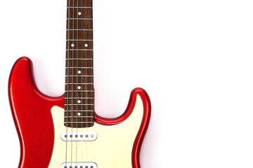 Obraz premium Electric guitar body isolated on white background. Entertainment and music concept.