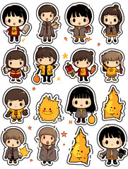 Charming Cartoon Sticker Set 