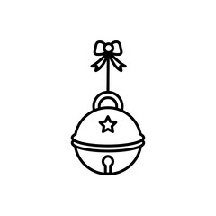 Fototapeta premium Jingle bell icon Vector flat thin line illustration