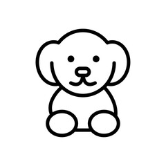 Little puppy icon Vector flat thin line illustration