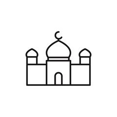 Mosque icon Vector flat thin line illustration