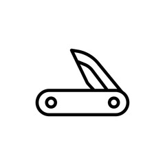 Pocket knife icon Vector flat thin line illustration