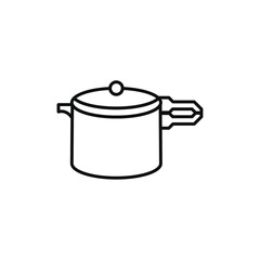 Pressure cooker icon Vector flat thin line illustration