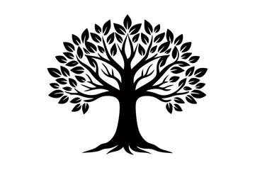 Fototapeta premium Creative leaf icon line art vector silhouette with a white background