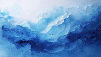 Naklejka premium Abstract fluid art with flowing blue hues and textured undulations, creating a serene and soothing atmosphere. Suitable for backgrounds and art projects.