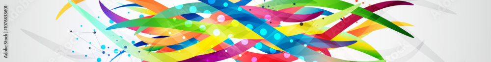 Aufkleber Abstract colored background on a gray gradient. Curves painted in bright colors, arbitrarily mixed with each other. Hand drawn vector.