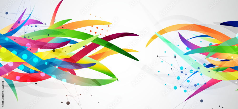 Aufkleber abstract colored background on a gray gradient. curves painted in bright colors, arbitrarily mixed w