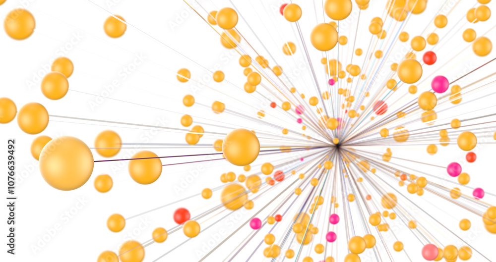 Leinwandbilder Abstract digital connection dots and lines. Technology background. Network connection structure. Plexus effect. 3d