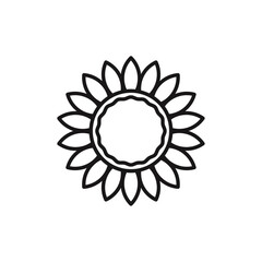 Sunflower icon Vector flat thin line illustration