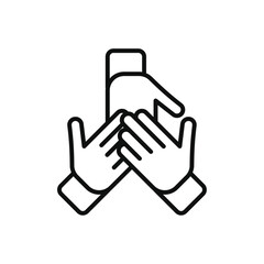 Fototapeta premium Teamwork icon Vector flat thin line illustration