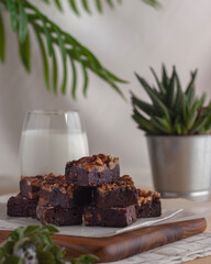 brownies and milk