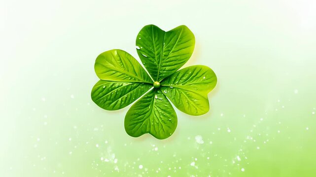 Fresh green leaf with water droplets on a soft, light green background, creating a natural and refreshing look