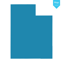 Abstract - High Detailed blue Map of Utah isolated on white background. for your web site design map logo, app, Travel. Vector illustration eps10.