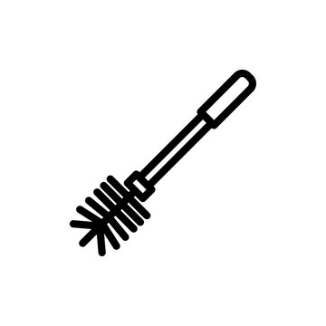 recommend clip art: Toilet brush icon Vector flat thin line illustration