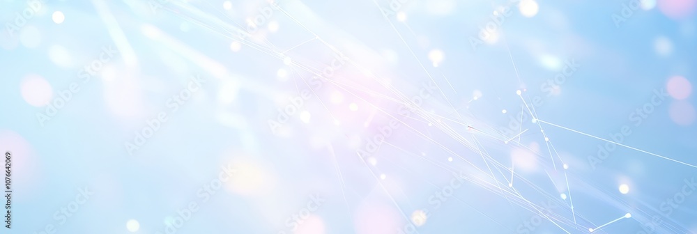 Poster illuminated data connections: abstract light tech illustration on gradient background