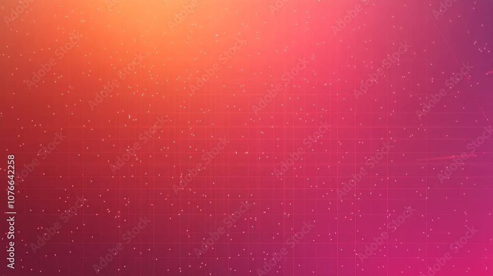 Aufkleber vivid neon glow - abstract cyber grid with delicate lines and particles on gradient background