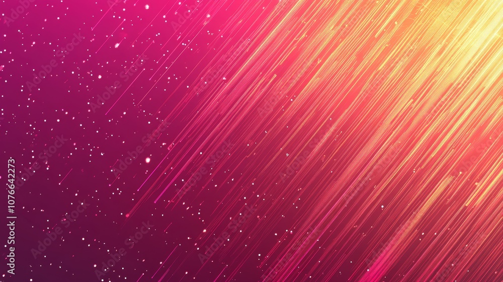 Aufkleber glowing lines and particles in abstract cyber grid on gradient background