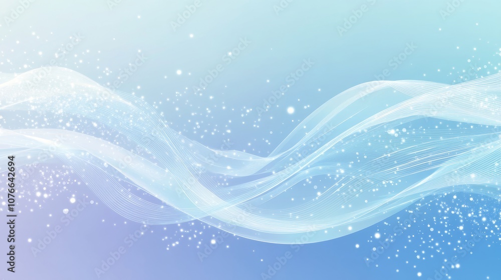 Poster illuminated data connections - abstract network illustration on blue gradient background