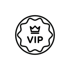 VIP icon Vector flat thin line illustration