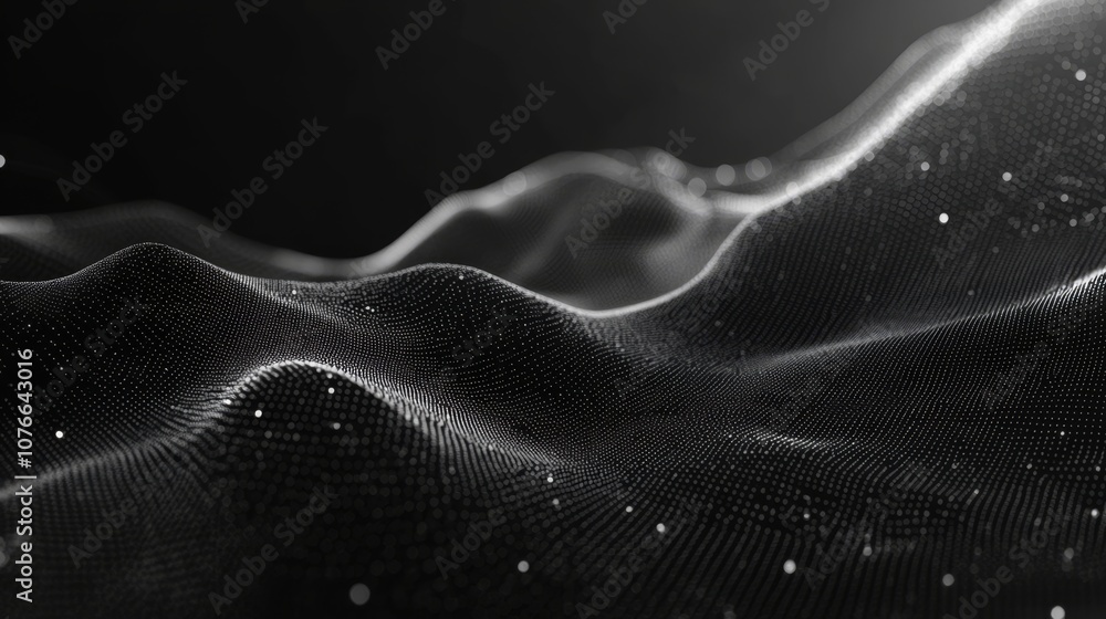 Aufkleber abstract futuristic digital transformation network with flowing lines and dots